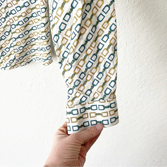 Talbots Top Women's 6 Horse Bit Button Down Equestrian Preppy Old Money - Picture 6 of 9